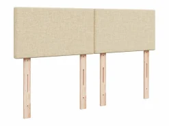 Discount Clicnbuy Cama box spring con colchón tela color 160x200 cm Crema