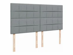 Clicnbuy Cama box spring con colchón tela claro 180x200 cm