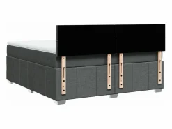 Clearance Clicnbuy Cama box spring con colchón tela oscuro 180x200 cm Gris