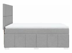 Clicnbuy Cama box spring con colchón tela claro 160x200 cm