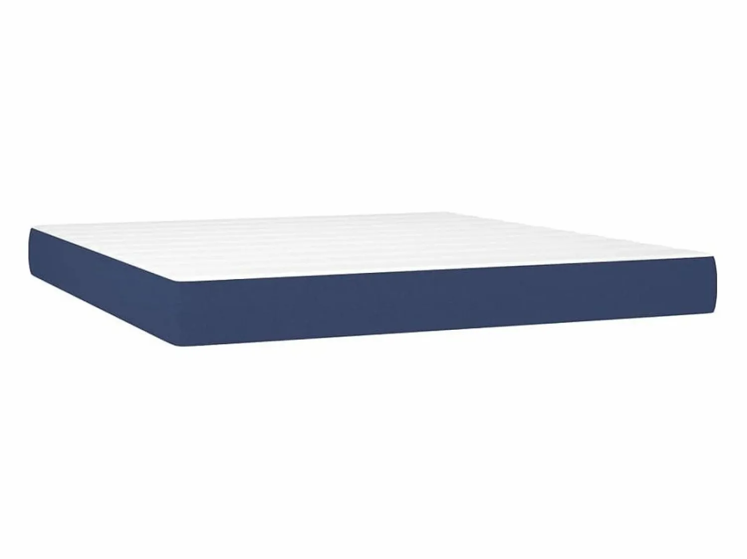 Clicnbuy Cama box spring con colchón y LED tela azul 180x200 cm