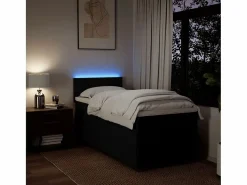 Clearance Clicnbuy Cama box spring con colchón tela 90x190 cm Negro
