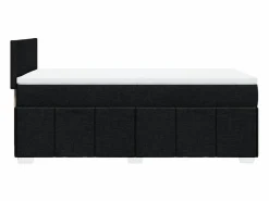 Clearance Clicnbuy Cama box spring con colchón tela 90x190 cm Negro