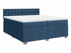 Best Clicnbuy Cama box spring con colchón tela 200x200 cm Azul