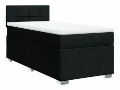 Discount Clicnbuy Cama box spring con colchón tela 90x190 cm Negro