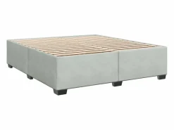 Clearance Clicnbuy Cama box spring con colchón terciopelo claro 180x200 cm Gris