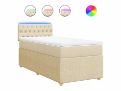 Clicnbuy Cama box spring con colchón tela color 90x200 cm