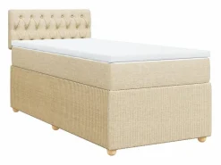 Clicnbuy Cama box spring con colchón tela color 90x200 cm