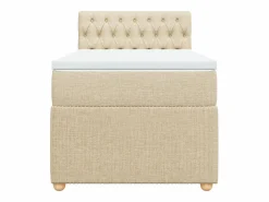 Clicnbuy Cama box spring con colchón tela color 90x200 cm