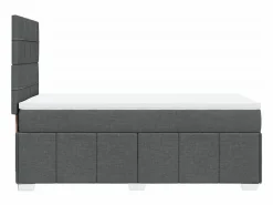 Clicnbuy Cama box spring con colchón tela oscuro 90x190 cm
