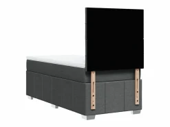 Clicnbuy Cama box spring con colchón tela oscuro 90x190 cm