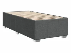 Clicnbuy Cama box spring con colchón tela oscuro 90x190 cm