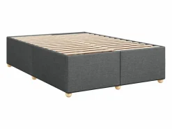 Clicnbuy Cama box spring con colchón tela oscuro 160x200 cm