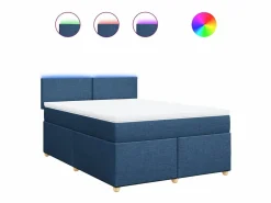 Sale Clicnbuy Cama box spring con colchón tela 160x200 cm Azul