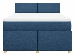 Sale Clicnbuy Cama box spring con colchón tela 160x200 cm Azul