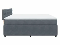 Sale Cama box spring con colchón terciopelo oscuro 180x200 cm Somier - 180X200Cm