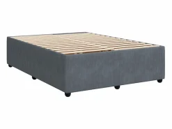 Discount Clicnbuy Cama box spring con colchón terciopelo oscuro 160x200 cm Gris