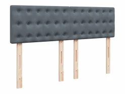 Discount Clicnbuy Cama box spring con colchón terciopelo oscuro 160x200 cm Gris