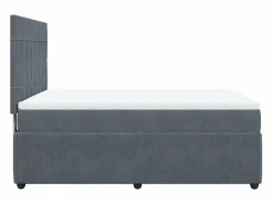 Best Clicnbuy Cama box spring con colchón terciopelo oscuro 140x190 cm Gris