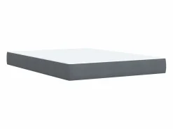 Best Clicnbuy Cama box spring con colchón terciopelo oscuro 140x190 cm Gris