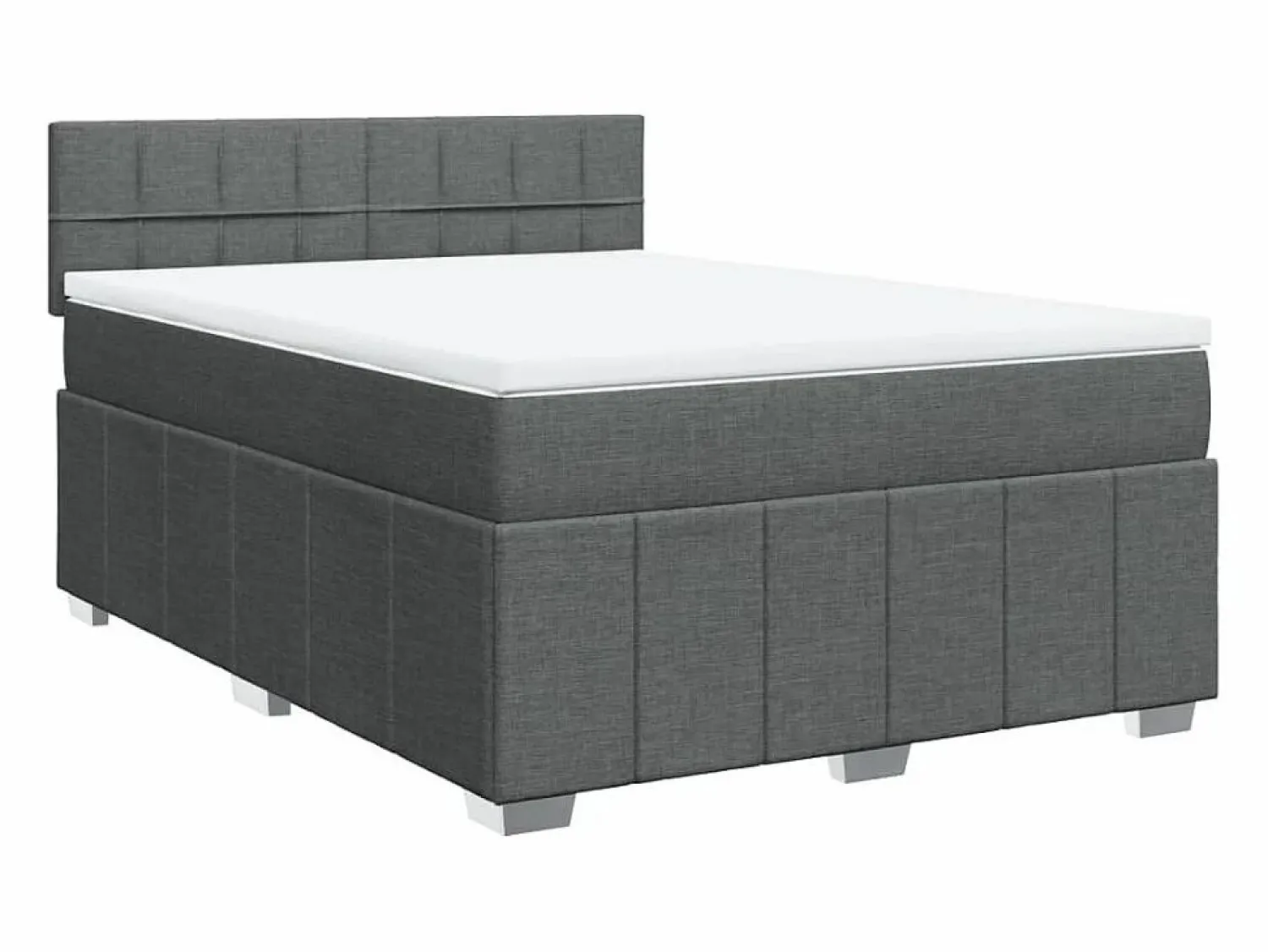 Hot Clicnbuy Cama box spring con colchón tela oscuro 160x200 cm Gris