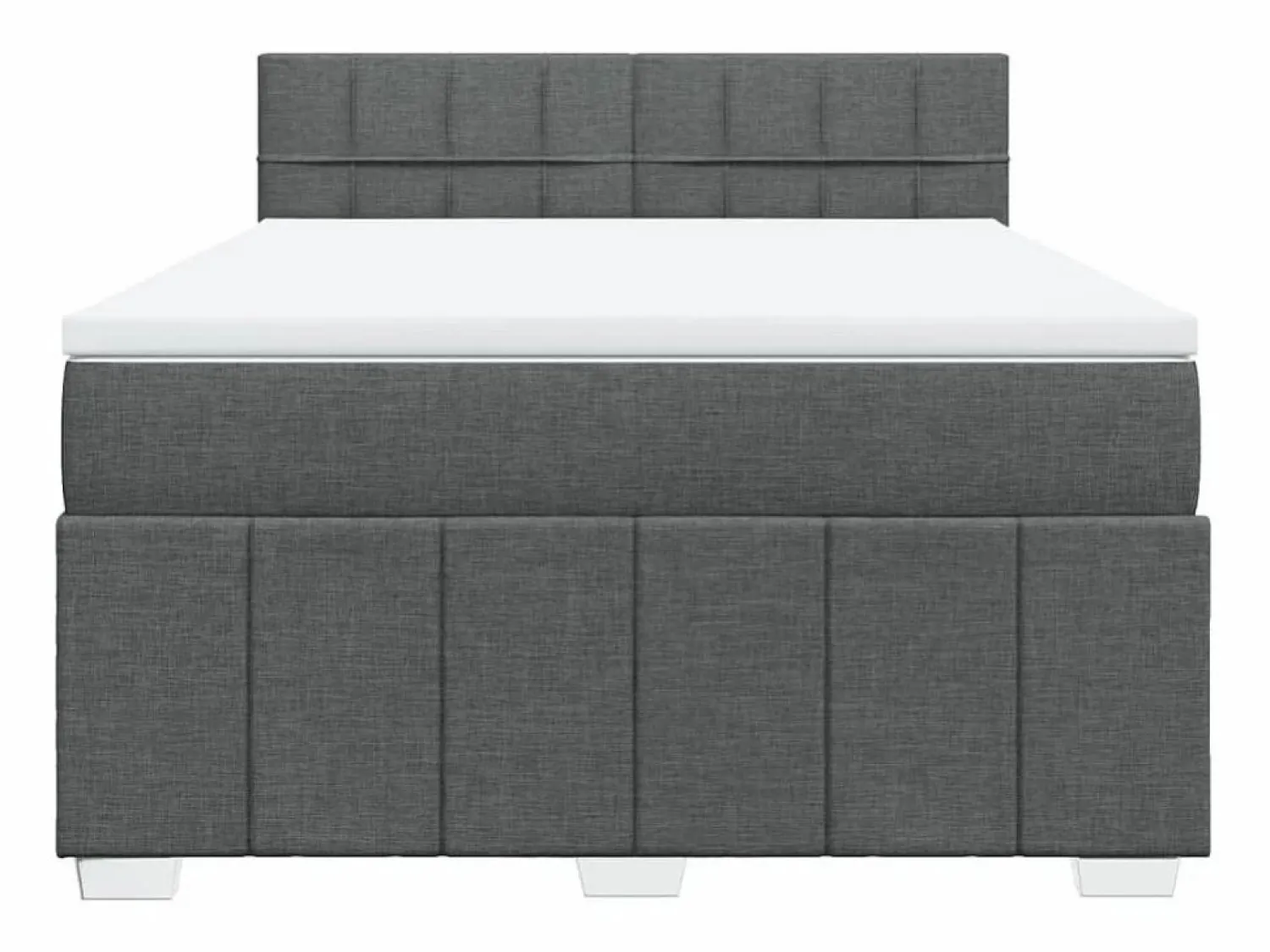 Hot Clicnbuy Cama box spring con colchón tela oscuro 160x200 cm Gris