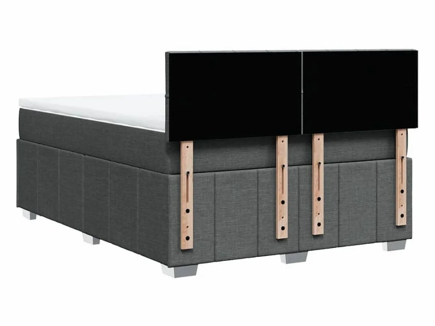 Hot Clicnbuy Cama box spring con colchón tela oscuro 160x200 cm Gris