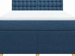 Outlet Clicnbuy Cama box spring con colchón tela 160x200 cm Azul