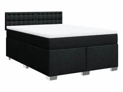 Clicnbuy Cama box spring con colchón tela 160x200 cm