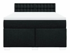 Clicnbuy Cama box spring con colchón tela 160x200 cm