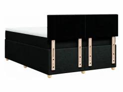 Clicnbuy Cama box spring con colchón tela 160x200 cm Negro