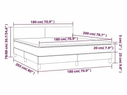 Best Cama box spring con colchón LED tela gris taupe 180x200 cm Somier - 180X200Cm