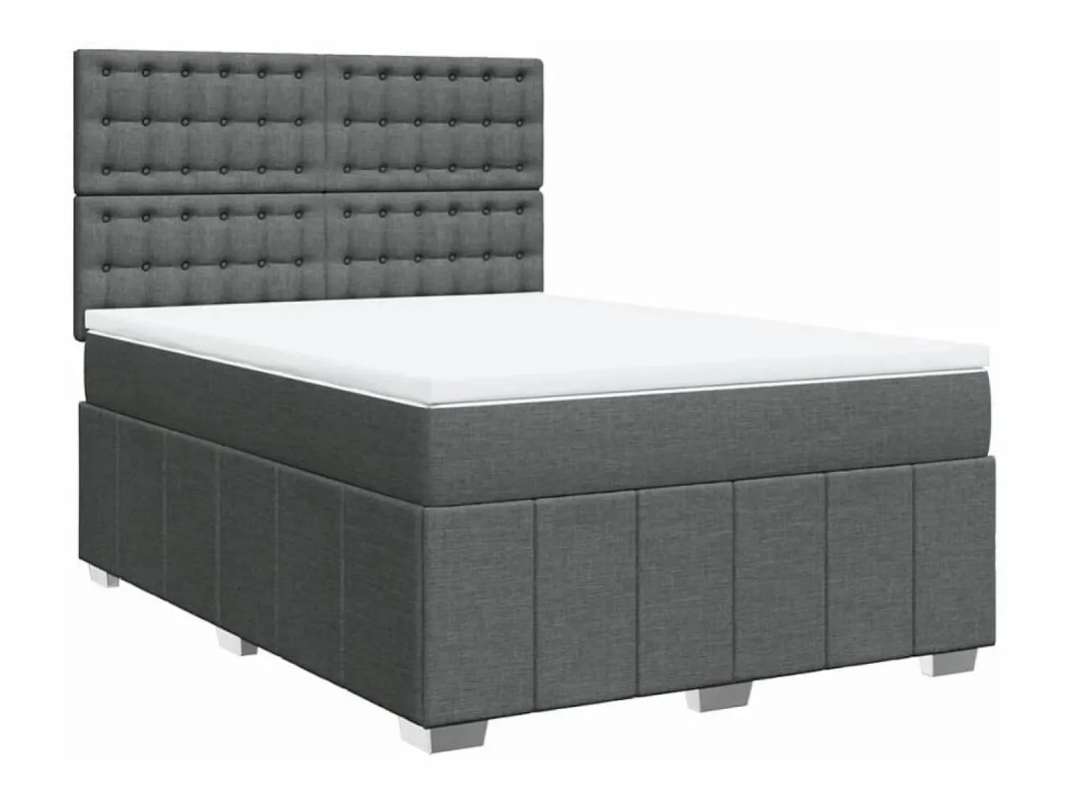 Clearance Clicnbuy Cama box spring con colchón tela oscuro 160x200 cm Gris