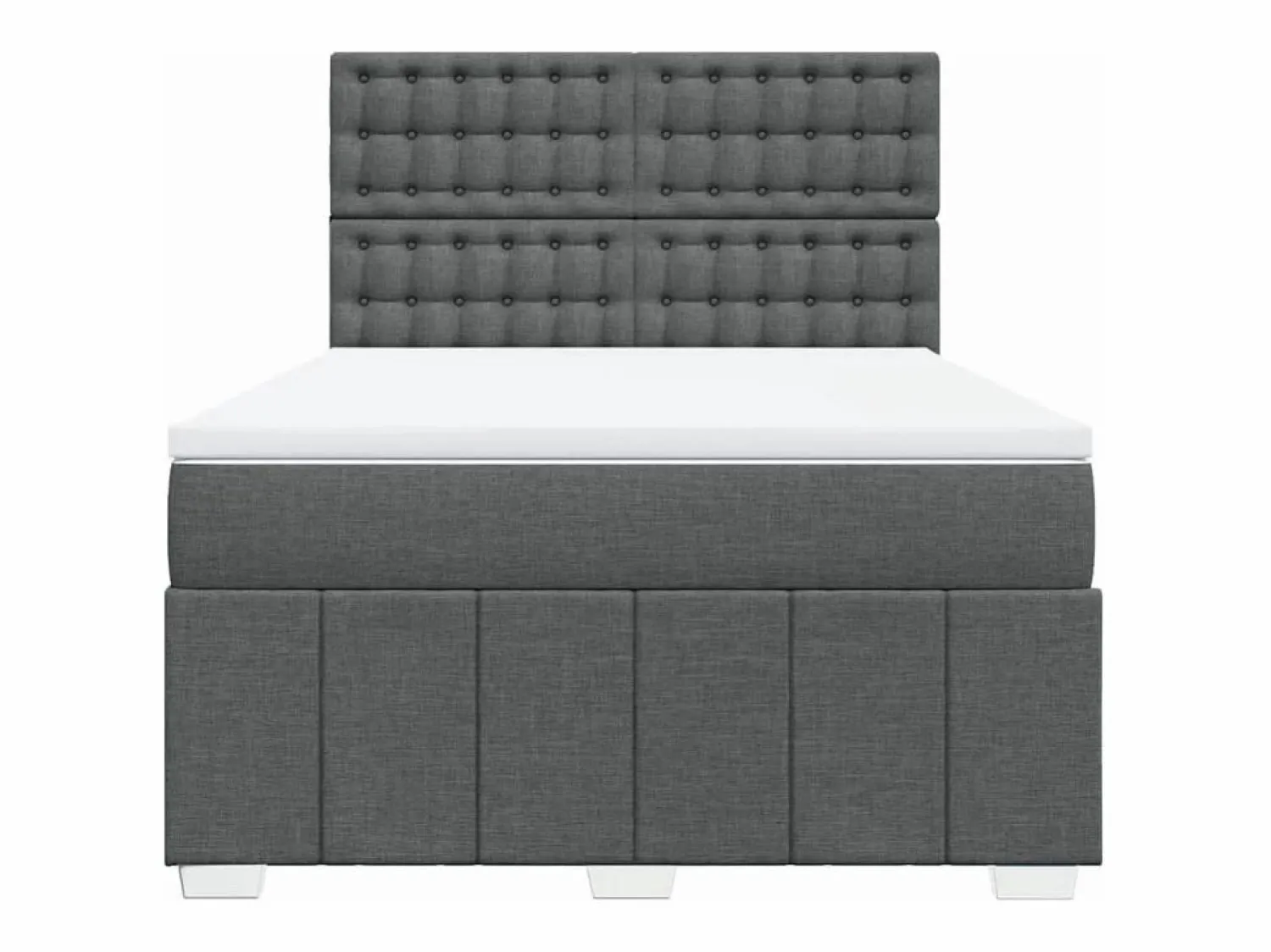 Clearance Clicnbuy Cama box spring con colchón tela oscuro 160x200 cm Gris