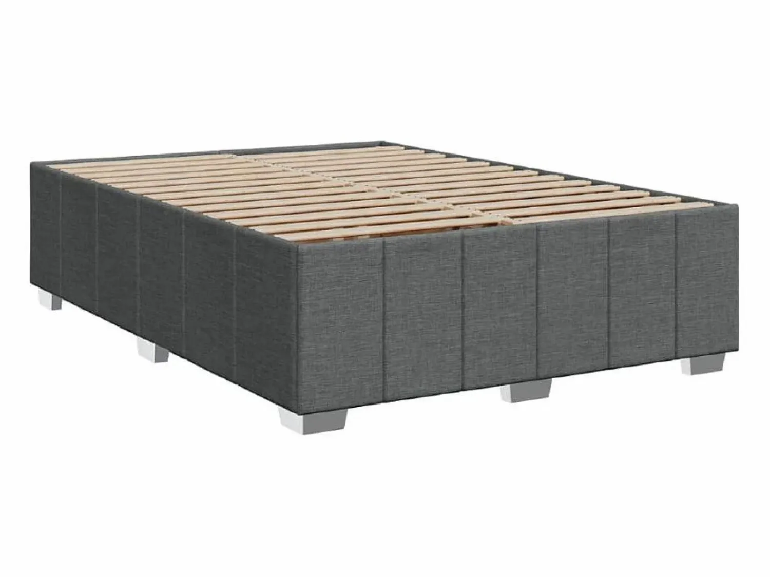 Clearance Clicnbuy Cama box spring con colchón tela oscuro 160x200 cm Gris