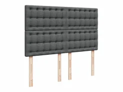 Clearance Clicnbuy Cama box spring con colchón tela oscuro 160x200 cm Gris