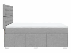 Clicnbuy Cama box spring con colchón tela claro 140x200 cm