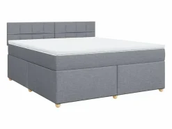 Best Clicnbuy Cama box spring con colchón tela claro 180x200 cm Gris
