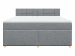 Best Clicnbuy Cama box spring con colchón tela claro 180x200 cm Gris