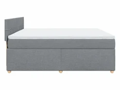 Best Clicnbuy Cama box spring con colchón tela claro 180x200 cm Gris