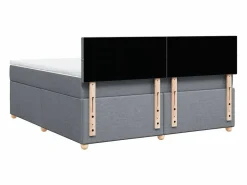 Best Clicnbuy Cama box spring con colchón tela claro 180x200 cm Gris