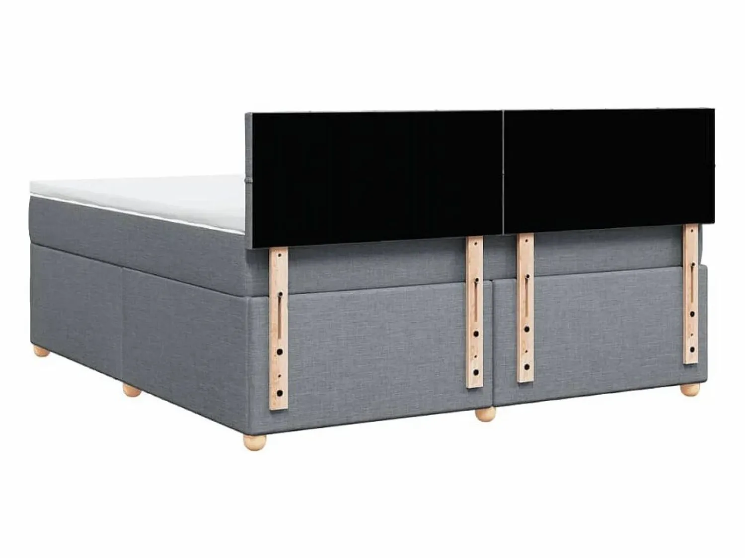Best Clicnbuy Cama box spring con colchón tela claro 180x200 cm Gris