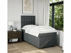 Best Clicnbuy Cama box spring con colchón tela oscuro 90x190 cm Gris