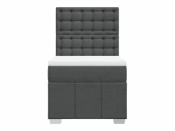 Best Clicnbuy Cama box spring con colchón tela oscuro 90x190 cm Gris