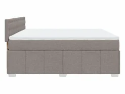 New Cama box spring con colchón tela gris taupe 180x200 cm Somier - 180X200Cm