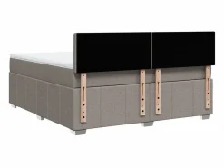 New Cama box spring con colchón tela gris taupe 180x200 cm Somier - 180X200Cm
