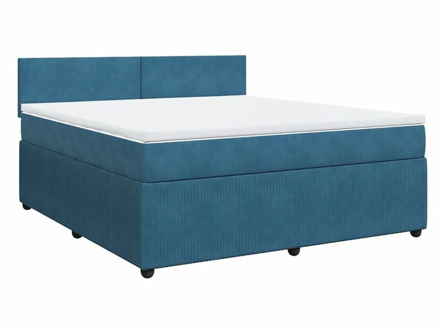 Clearance Clicnbuy Cama box spring con colchón terciopelo 180x200 cm Azul