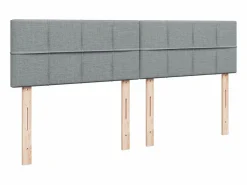 Clicnbuy Cama box spring con colchón tela claro 180x200 cm