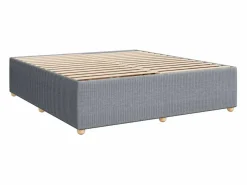 Clicnbuy Cama box spring con colchón tela claro 180x200 cm