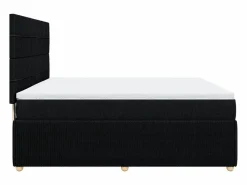 Outlet Clicnbuy Cama box spring con colchón tela 180x200 cm Negro